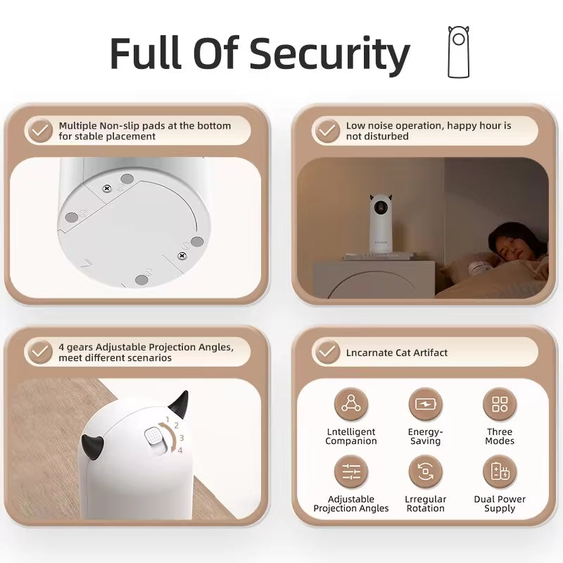 Interactive Automatic Cat Toy with LED Laser - Smart Handheld Electronic Pet Accessory for Indoor Use