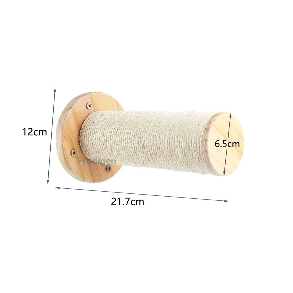 Cat Wall Climbing Shelf and Ladder with Scratching Post and Hiding House - Pet Furniture Tree Tower Accessories