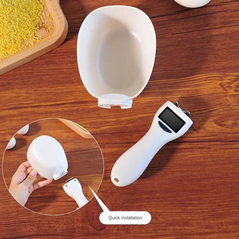 Electronic Pet Food Measuring Scoop with LED Display - Digital Dog and Cat Food Scale
