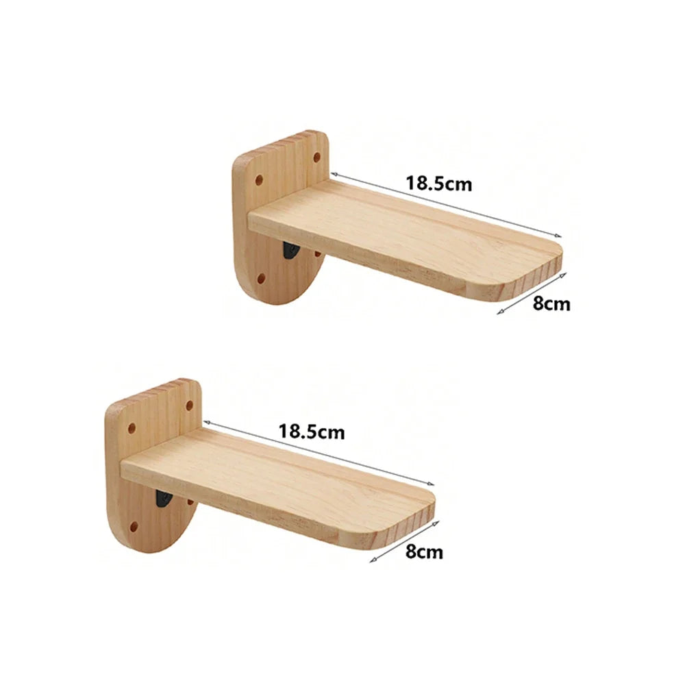 Cat Wall Climbing Shelf and Ladder with Scratching Post and Hiding House - Pet Furniture Tree Tower Accessories