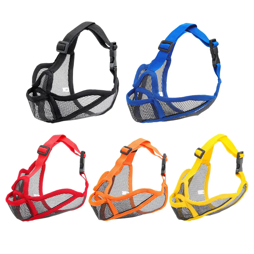 Dog Muzzle, Breathable Pitbull Muzzle, Adjustable Secure Fit, Prevents Biting & Accidental Eating, Perfect for French Bulldogs, American Bullies & Short-Snouted Breeds, Durable Mesh Dog Mouth Cover for Training, Walking & Grooming, Anti-Chew Dog Snout Gua