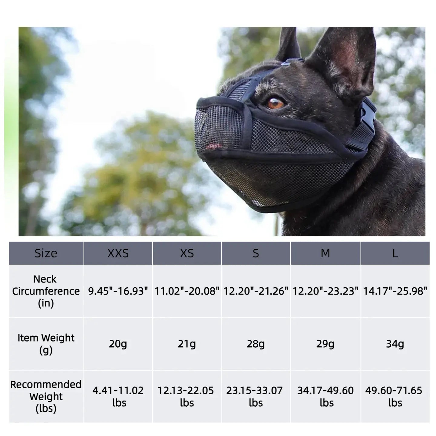 Dog Muzzle, Breathable Pitbull Muzzle, Adjustable Secure Fit, Prevents Biting & Accidental Eating, Perfect for French Bulldogs, American Bullies & Short-Snouted Breeds, Durable Mesh Dog Mouth Cover for Training, Walking & Grooming, Anti-Chew Dog Snout Gua