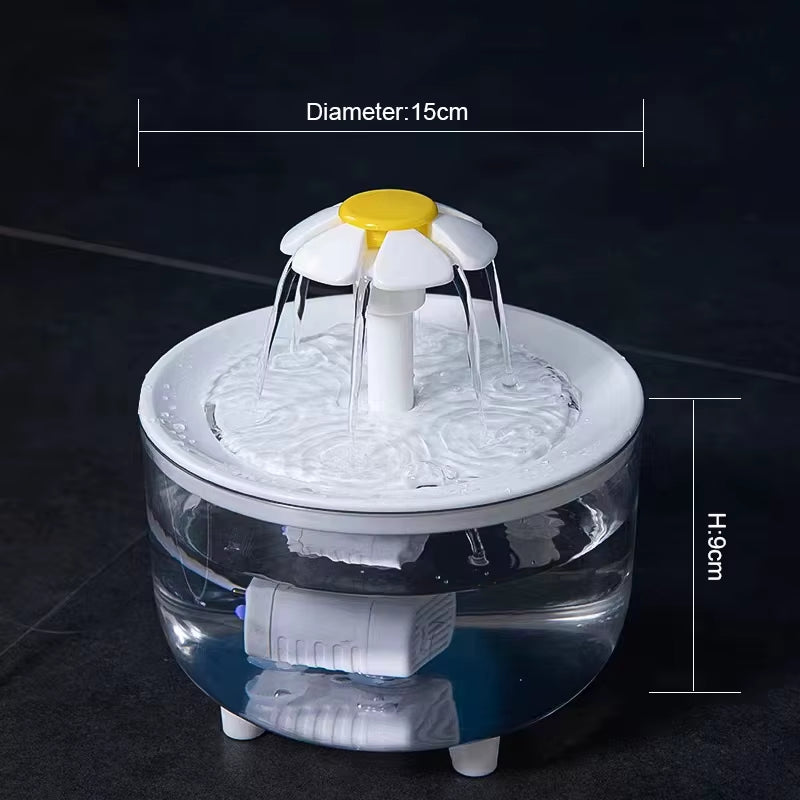 Automatic USB Electric Cat Water Fountain with Filtered Recirculation - 1200ml Capacity