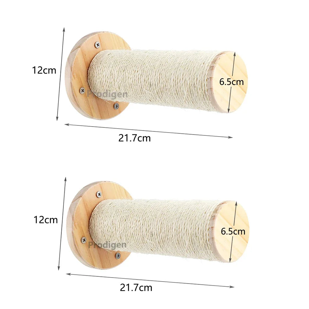 Cat Wall Climbing Shelf and Ladder with Scratching Post and Hiding House - Pet Furniture Tree Tower Accessories