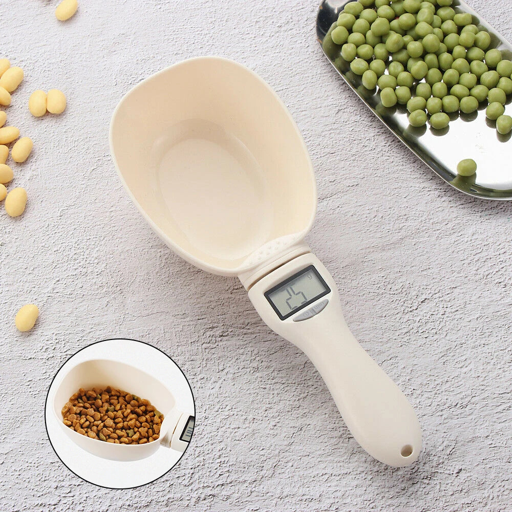 Electronic Pet Food Measuring Scoop with LED Display - Digital Dog and Cat Food Scale