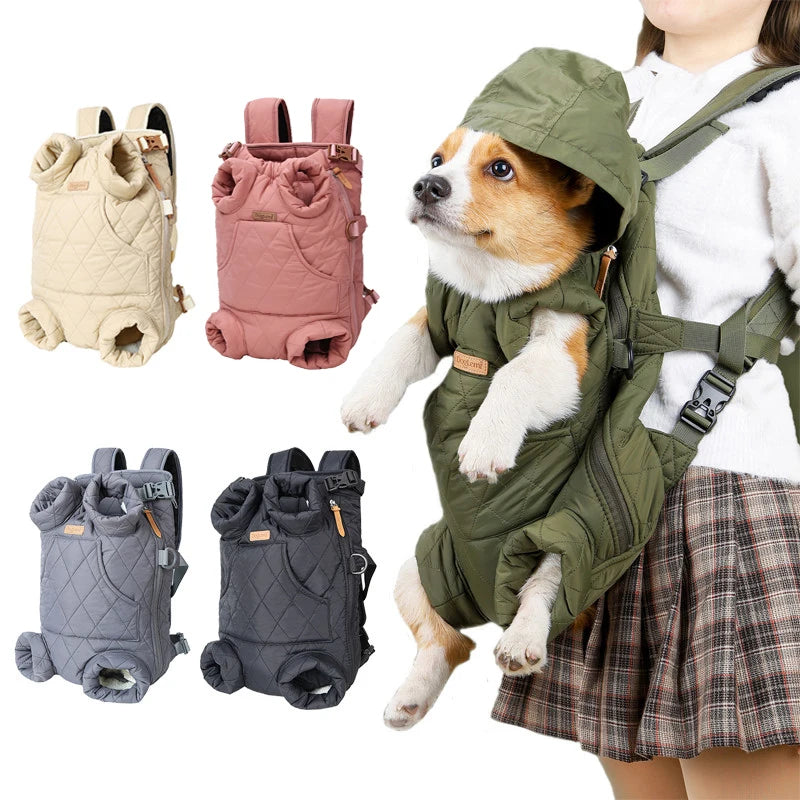 Winter Pet Backpack Carrier for Small Dogs and Cats - Insulated, Hands-Free, Windproof Travel Bag
