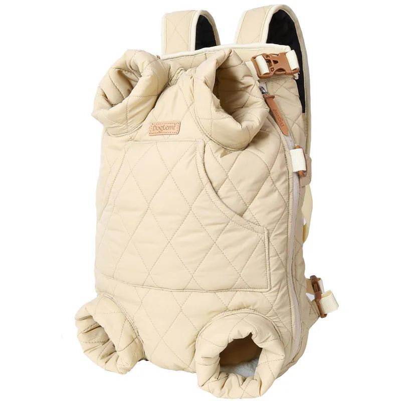 Winter Pet Backpack Carrier for Small Dogs and Cats - Insulated, Hands-Free, Windproof Travel Bag