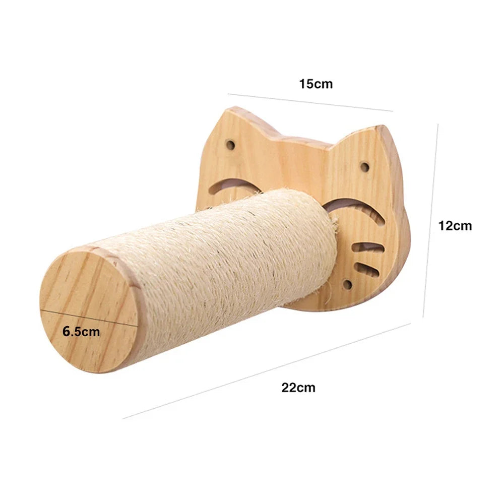 Cat Wall Climbing Shelf and Ladder with Scratching Post and Hiding House - Pet Furniture Tree Tower Accessories