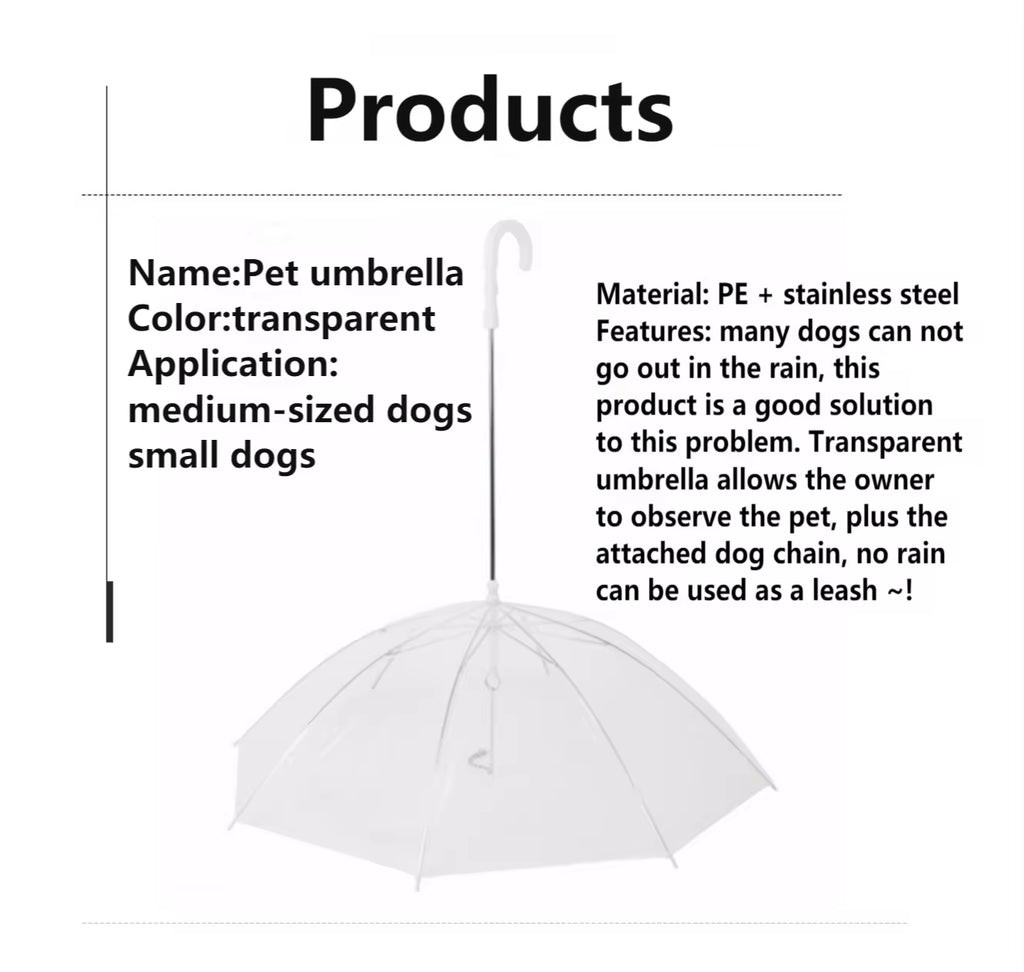 2022 Adjustable Rainproof and Snowproof Umbrella Leash for Small Dogs