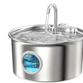 3.2L Stainless Steel Pet Water Fountain - Whisper-Quiet 25dB Automatic Cat Water Dispenser with 4-Stage Filtration and Water Level Indicator for Indoor Use